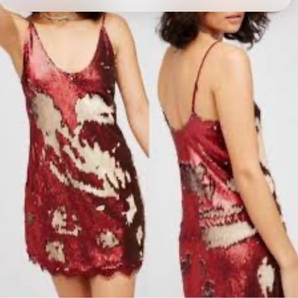 Stunning Red and Silver Sequin Dress